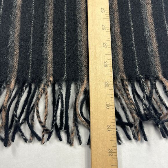 Lambswool Winter Scarf Soft Cozy Knit Striped Fringe Fall Winter Unisex 63”x12” - Picture 2 of 5